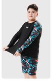  T74 - Set bơi bé trai tay dài  bé trai Sport 30kg -80kg Đen 