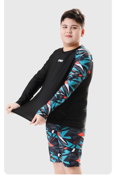 T74 - Set bơi bé trai tay dài  bé trai Sport 30kg -80kg Đen