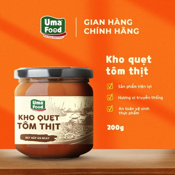  Kho Quẹt Tôm Thịt Ăn Liền Uma' Food Chuẩn Vị Truyền Thống Hũ 200g 