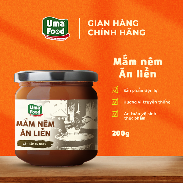  Sốt Mắm Nêm Ăn Liền Uma' Food Tiện Dụng Chuẩn Vị Truyền Thống Hũ 200g 