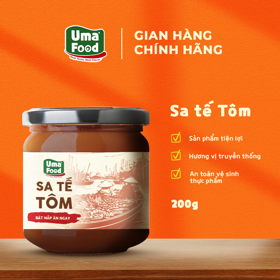  Sốt Sa Tế Tôm Uma' Food Tiện Dụng Chuẩn Vị Truyền Thống Hũ 200g 