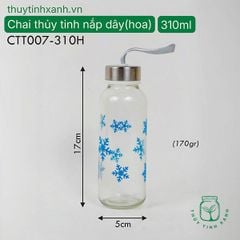 Chai thủy tinh nắp dây hoa
