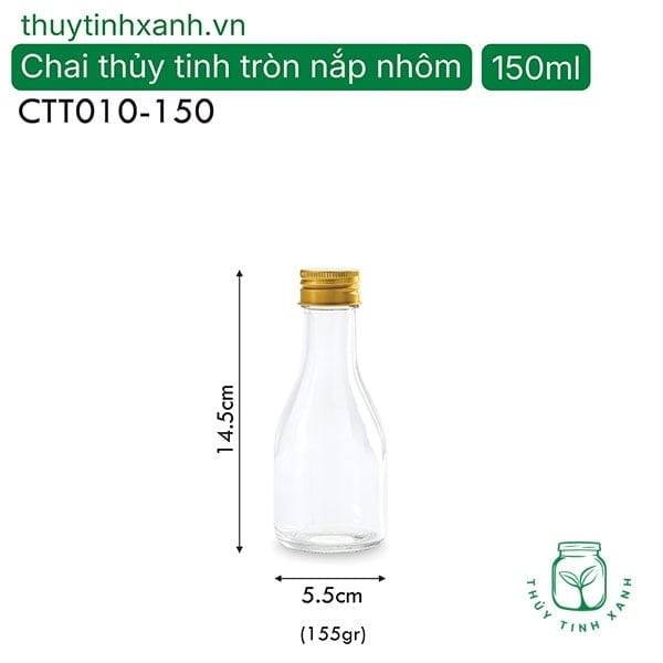 Chai thủy tinh tròn nắp nhôm