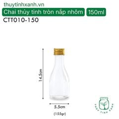 Chai thủy tinh tròn nắp nhôm