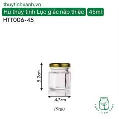 Hũ thủy tinh lục giác nắp thiếc