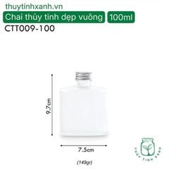 Chai thủy tinh dẹp vuông đục