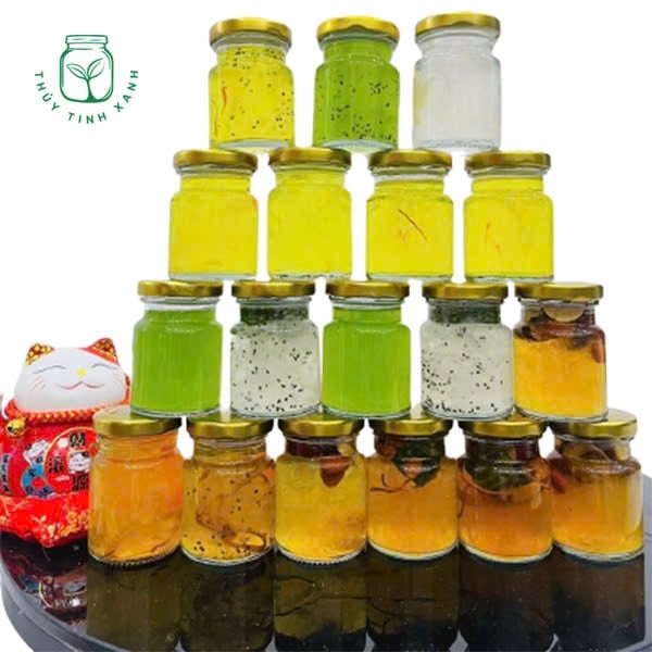 Hũ thủy tinh yến nắp thiếc