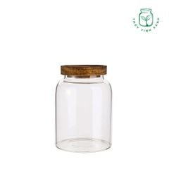 Hũ trụ tròn nắp gỗ lõm nhấn kín