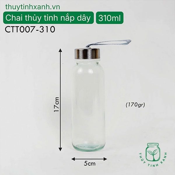 Chai thủy tinh năp dây