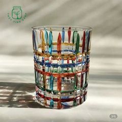 Colored Caro-Cut Glass Tumbler Glass