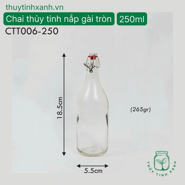 Chai thủy tinh nắp gài tròn