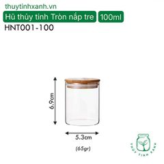 Hũ thủy tinh tròn nắp tre