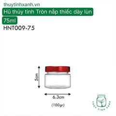 Hũ thủy tinh tròn nắp thiếc dày lùn