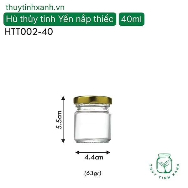 Hũ thủy tinh yến nắp thiếc