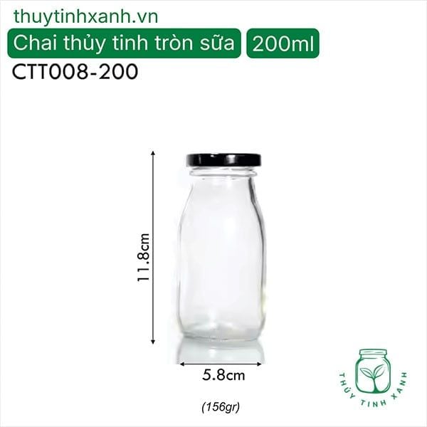 Chai thủy tinh tròn sữa