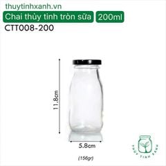 Chai thủy tinh tròn sữa