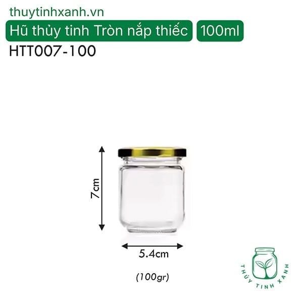 Hũ thủy tinh tròn nắp thiếc