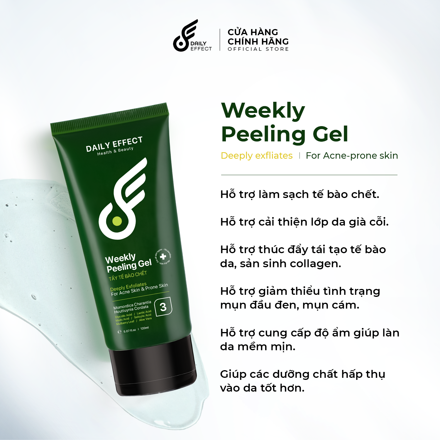  [GIẢI PHÁP CHO LÀN DA DẦU MỤN] WEEKLY PEELING GEL - Tẩy Tế Bào Chết Dạng Gel 120ml 