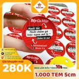  [CẮT BẾ SẴN] 1000 TEM - DECAL DÁN 5cm IN THEO YÊU CẦU 