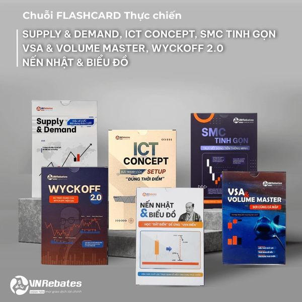 Combo 6 bộ thẻ học tài chính thông minh SMC - SND - ICT - VSA - WYCKOFF - NẾN NHẬT