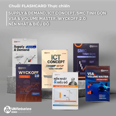 Combo 6 bộ thẻ học tài chính thông minh SMC - SND - ICT - VSA - WYCKOFF - NẾN NHẬT