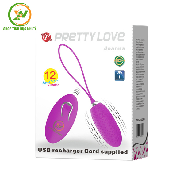 Trứng rung chính hãng Pretty Love Joanna 12 chế độ kèm điều khiển