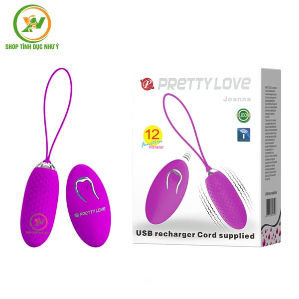Trứng rung chính hãng Pretty Love Joanna 12 chế độ kèm điều khiển