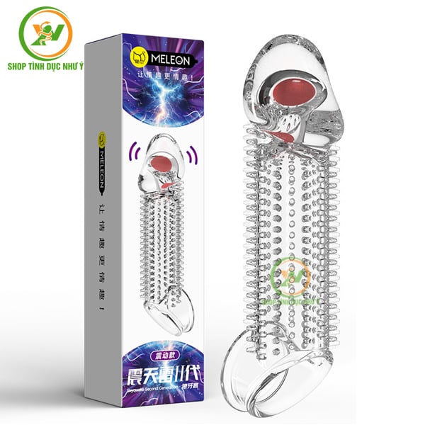 Bao cao su đôn dên đầu có bi rung quai đeo Meleon