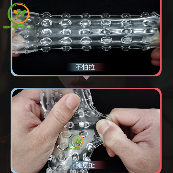 Bao cao su đôn dên Meleon thân gai kèm bi rung có quai đeo