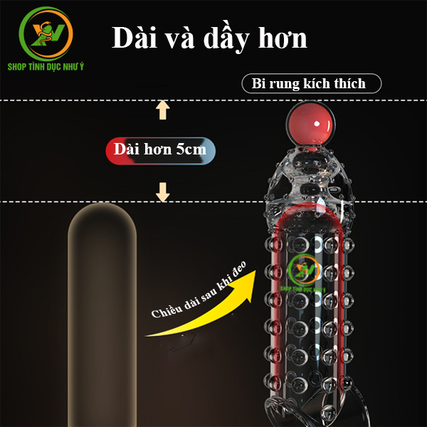 Bao cao su đôn dên Meleon thân gai kèm bi rung có quai đeo