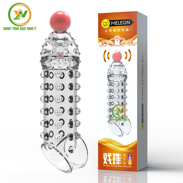 Bao cao su đôn dên Meleon thân gai kèm bi rung có quai đeo