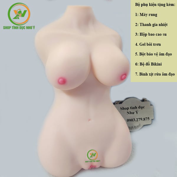 Búp bê tình dục bán thân silicon hình trái tim vú khủng 11kg