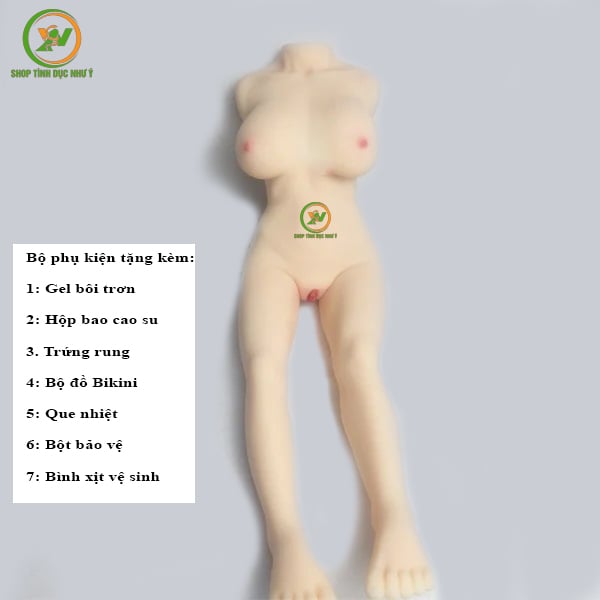 Búp bê toàn thân silicon có khung xương điều chỉnh được dài 63cm