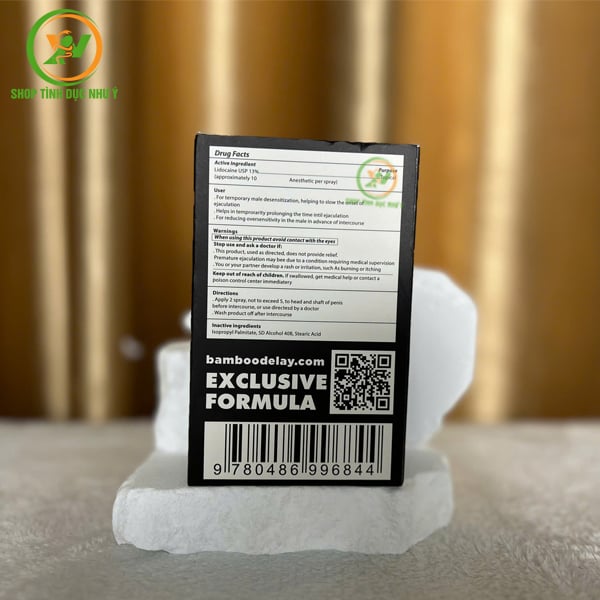 Chai xịt chống xuất tinh sớm Bamboo Delay Black Power USA