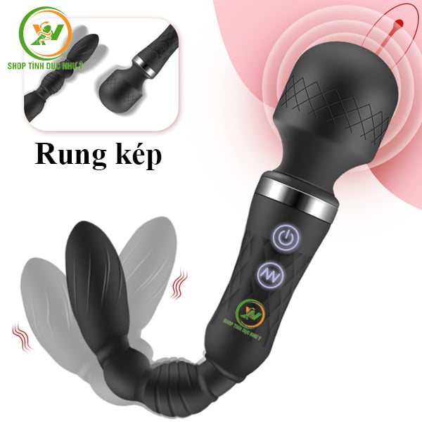 Chày rung 2 đầu chức năng kích thích âm đạo và hậu môn cực mạnh