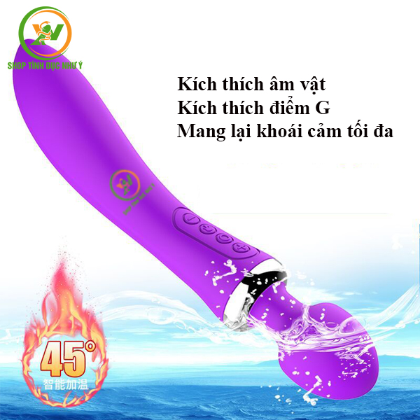 Chày rung 2 đầu có sưởi ấm 45 độ cao cấp VIBRATTORS