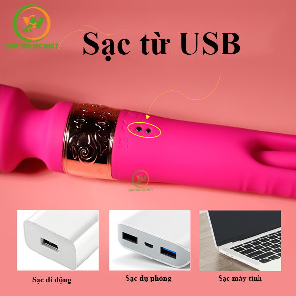 Chày rung 2 đầu kèm lưỡi rung 10 tần số cao cấp Ellie