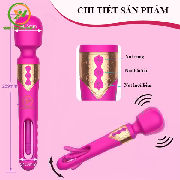 Chày rung 2 đầu kèm lưỡi rung 10 tần số cao cấp Ellie