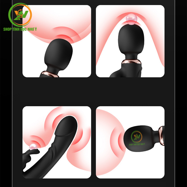 Chày rung 2 đầu kèm tai thỏ massage điểm G rung 10 tần số