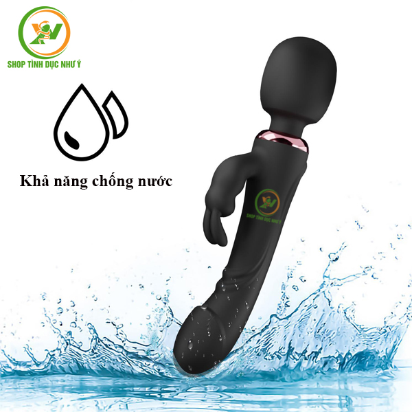 Chày rung 2 đầu kèm tai thỏ massage điểm G rung 10 tần số