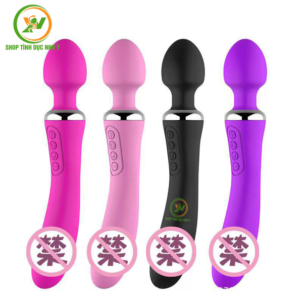 Chày rung 2 đầu mô phỏng đầu dương vật có sưởi ấm 45 độ