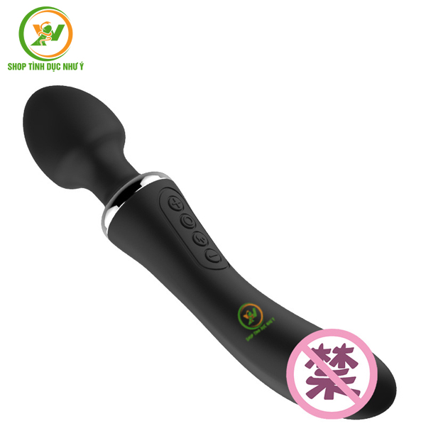 Chày rung 2 đầu mô phỏng đầu dương vật có sưởi ấm 45 độ