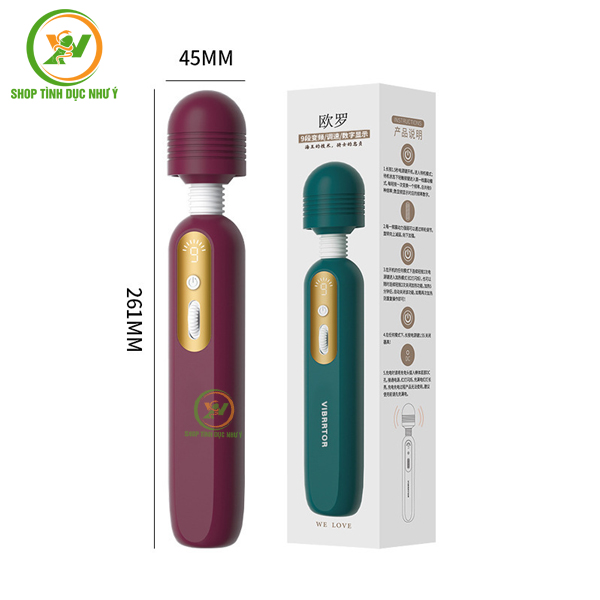 Chày rung cao cấp 9 tần số tỏa nhiệt 41 độ kèm led