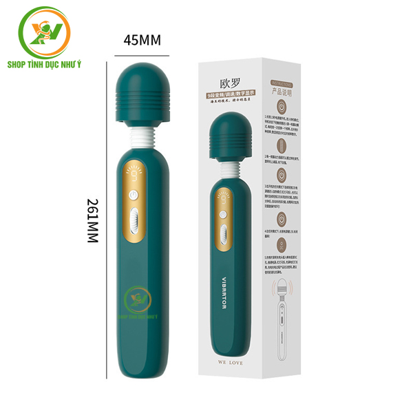 Chày rung cao cấp 9 tần số tỏa nhiệt 41 độ kèm led
