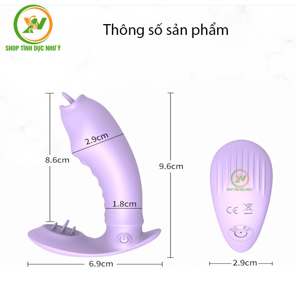 Chip rung 10 tần số đầu dương vật có lưỡi liếm điều khiển remote