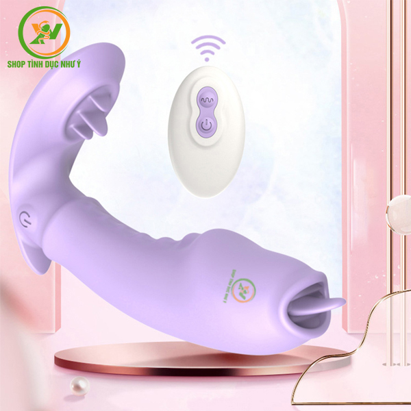 Chip rung 10 tần số đầu dương vật có lưỡi liếm điều khiển remote