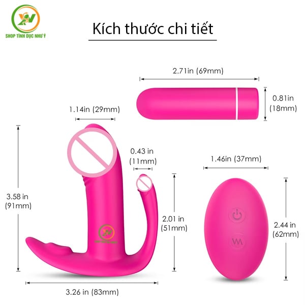 Chip rung 2 đầu hình dương vật 9 tần số điều khiển từ xa