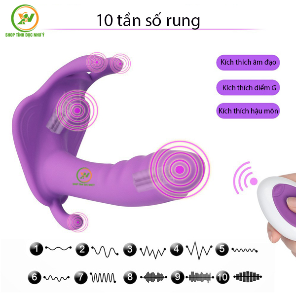 Chip rung đầu dương vật điều khiểu remote rung 10 chế độ