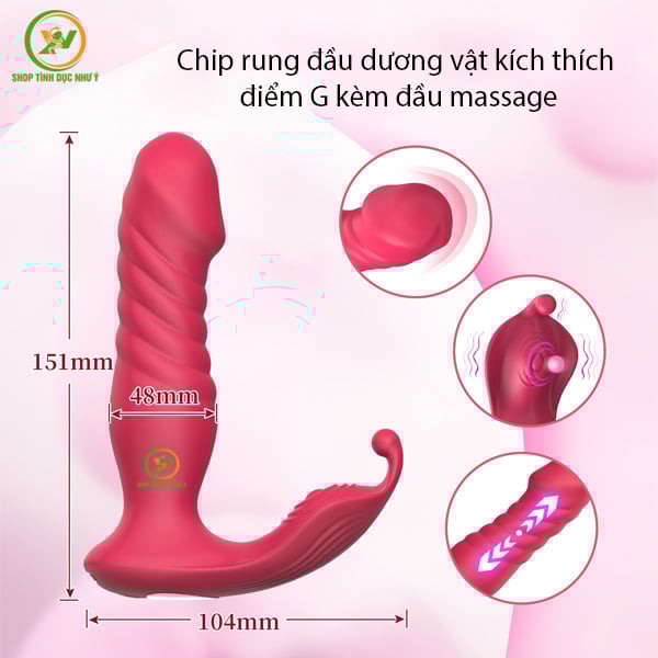 Chip rung đầu dương vật kích thích điểm G kèm đầu massage