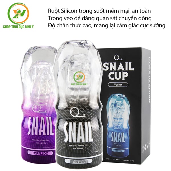 Cốc thủ dâm Snail cầm tay trong suốt giá siêu rẻ